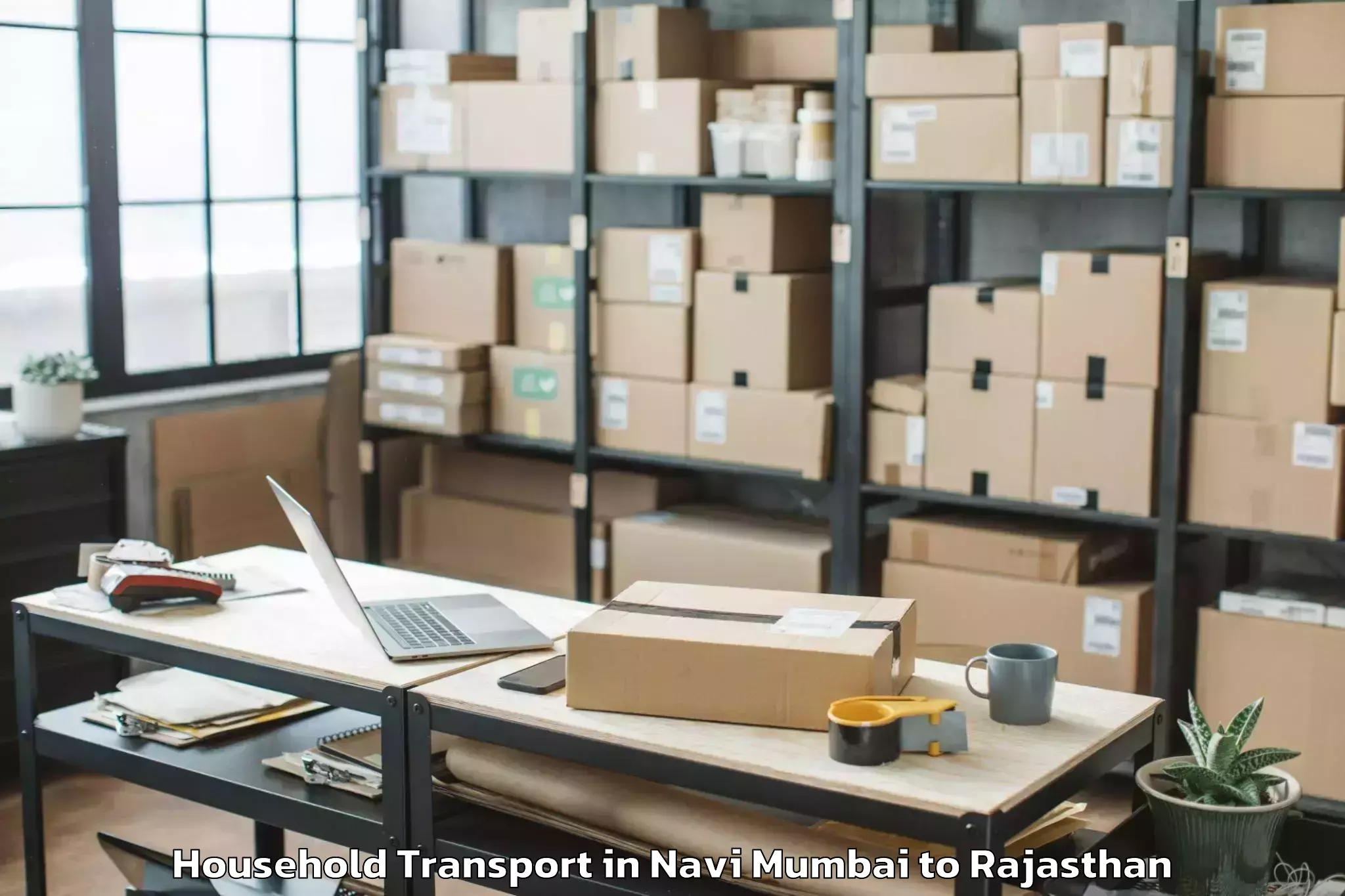 Top Navi Mumbai to Rajsamand Household Transport Available